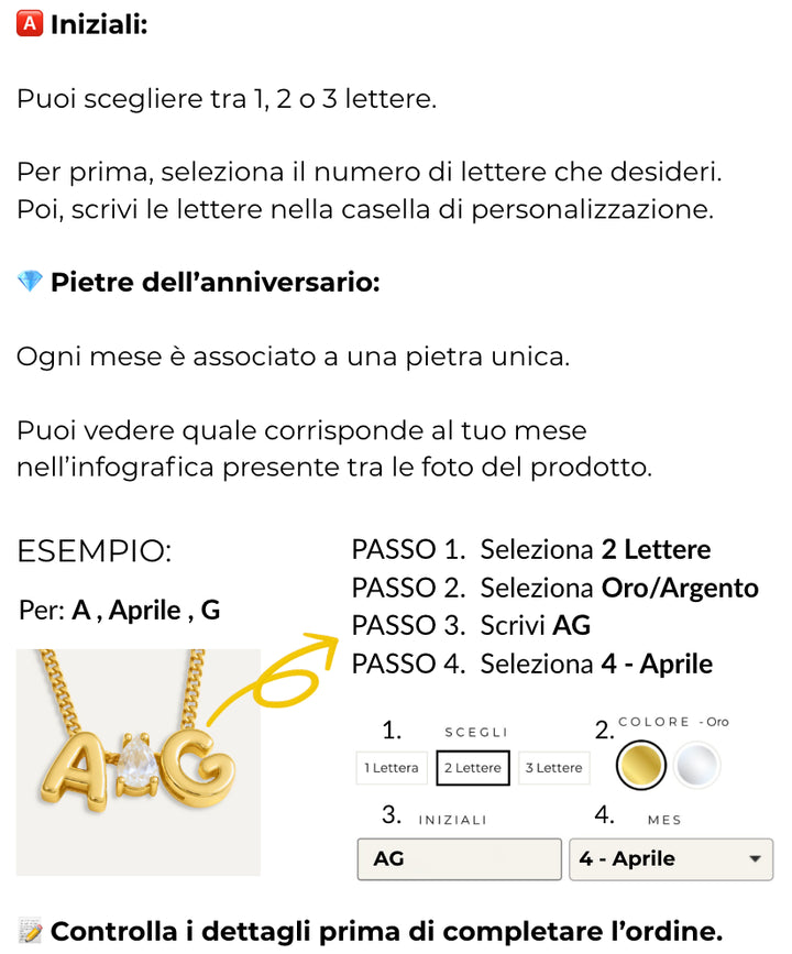 Come personalizzare la mia collana?