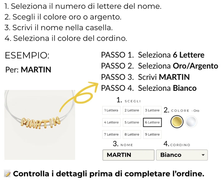 Come personalizzare il mio braccialetto?