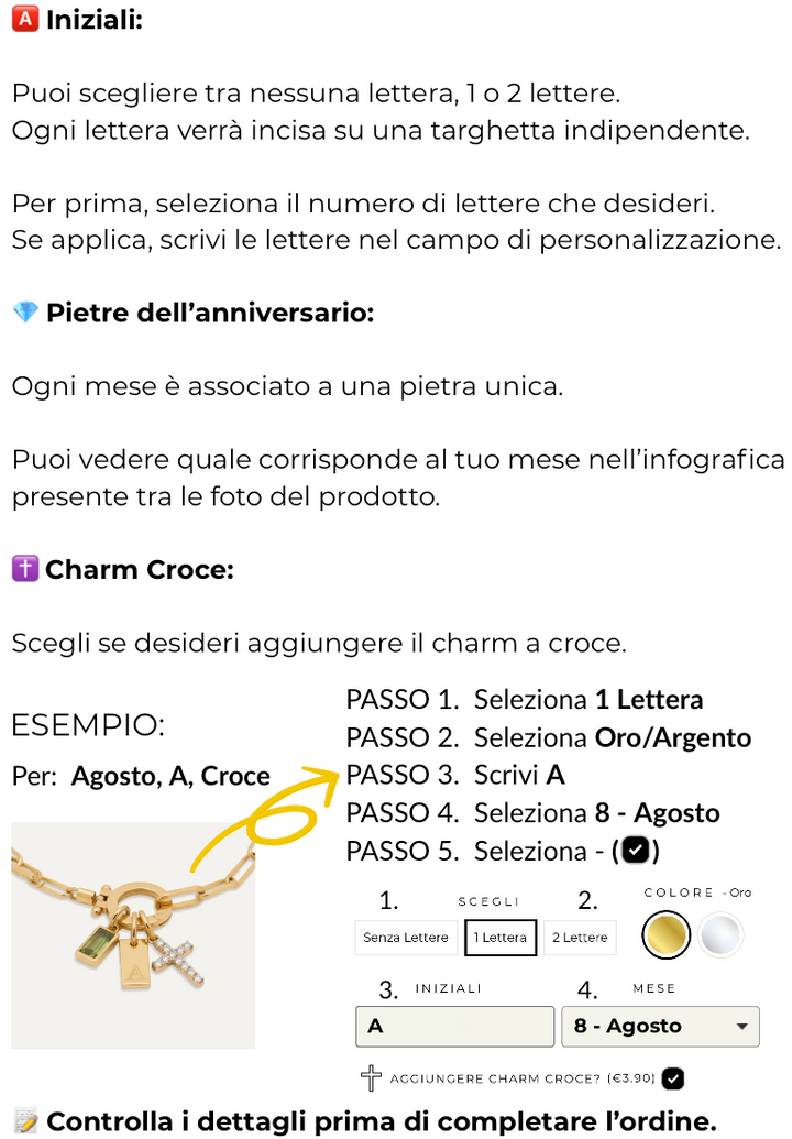 Come personalizzo la mia collana?
