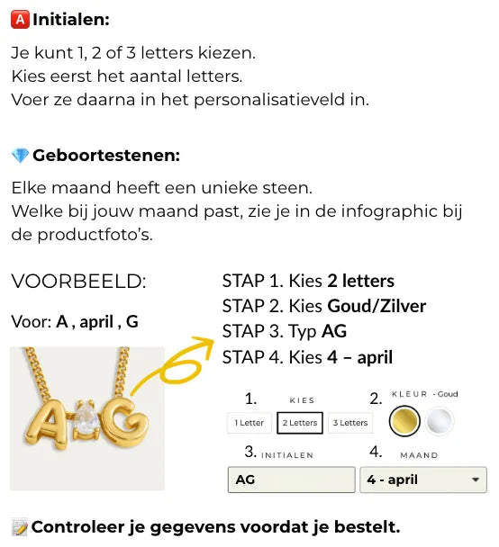 Hoe personaliseer ik mijn ketting?