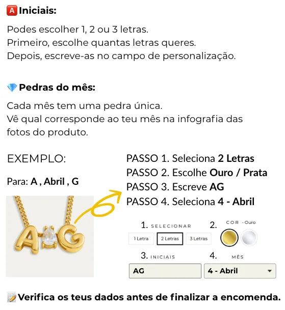 Como personalizo meu colar?