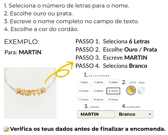 Como personalizo meu colar?