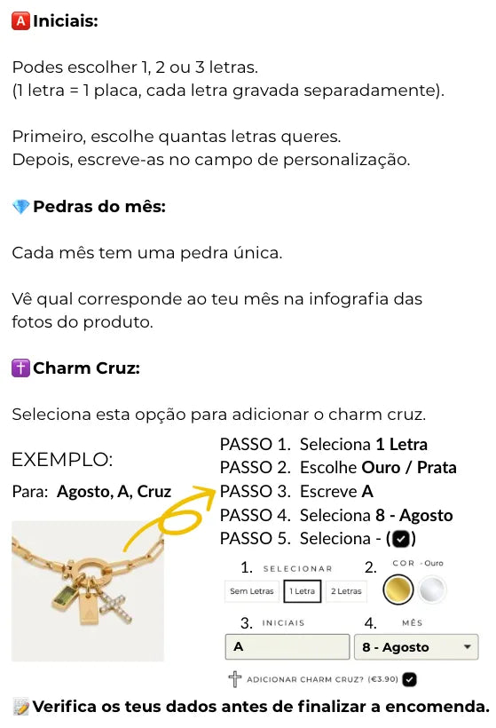 Como personalizo meu colar?