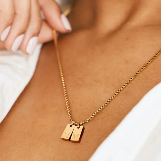 Collier personnalisé avec initiales et chaîne ajustable