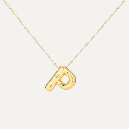Bubble initial necklace in 925 sterling silver - hypoallergenic