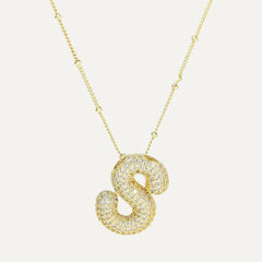 Collar inicial circonita - cadena de plata 925