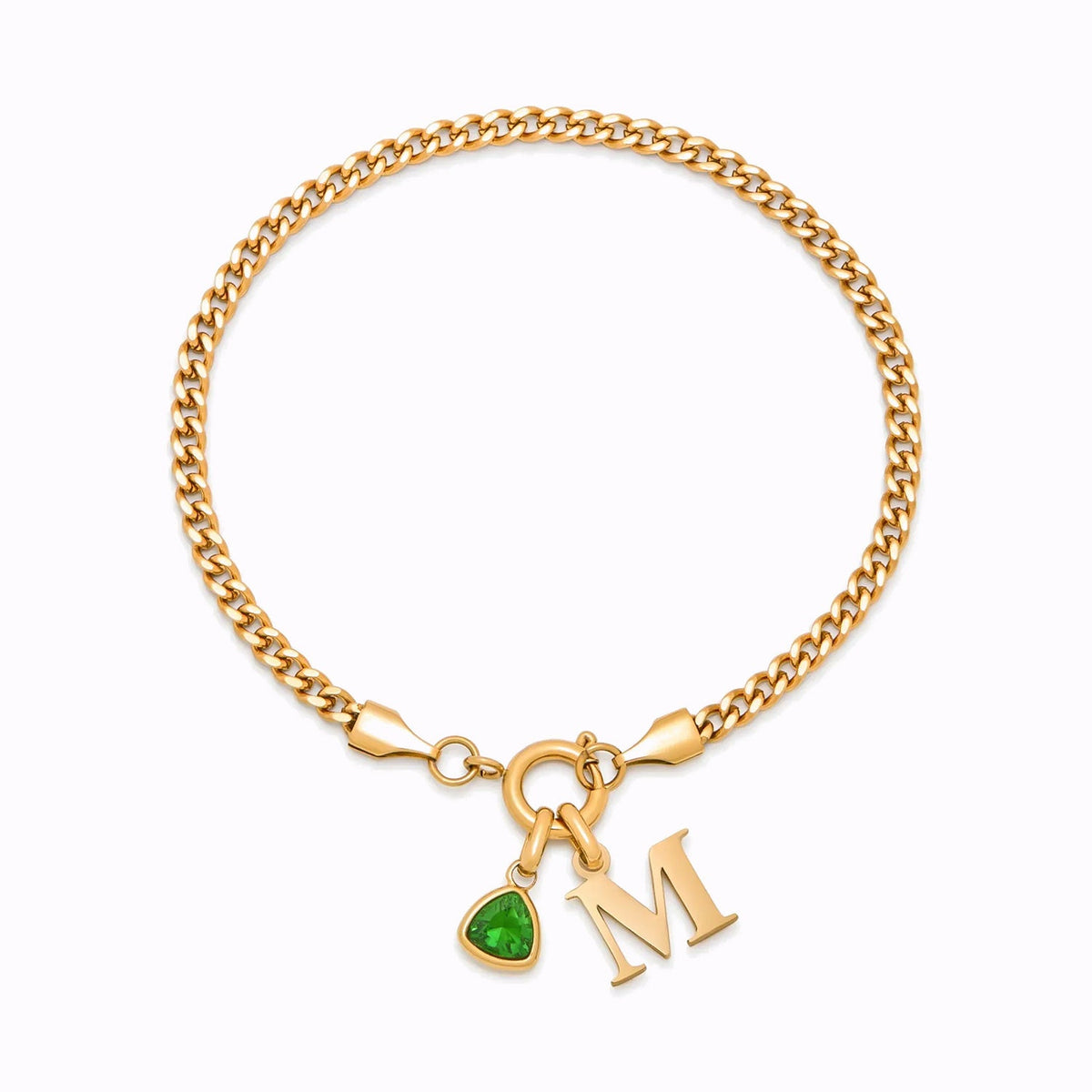 Pulsera Iniciales con Piedra de Aniversario