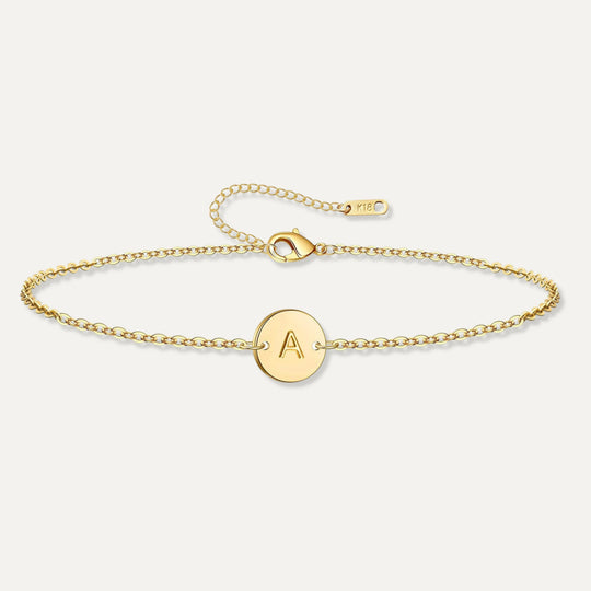 Pulseira com uma inicial em prata 925 hipoalergénica