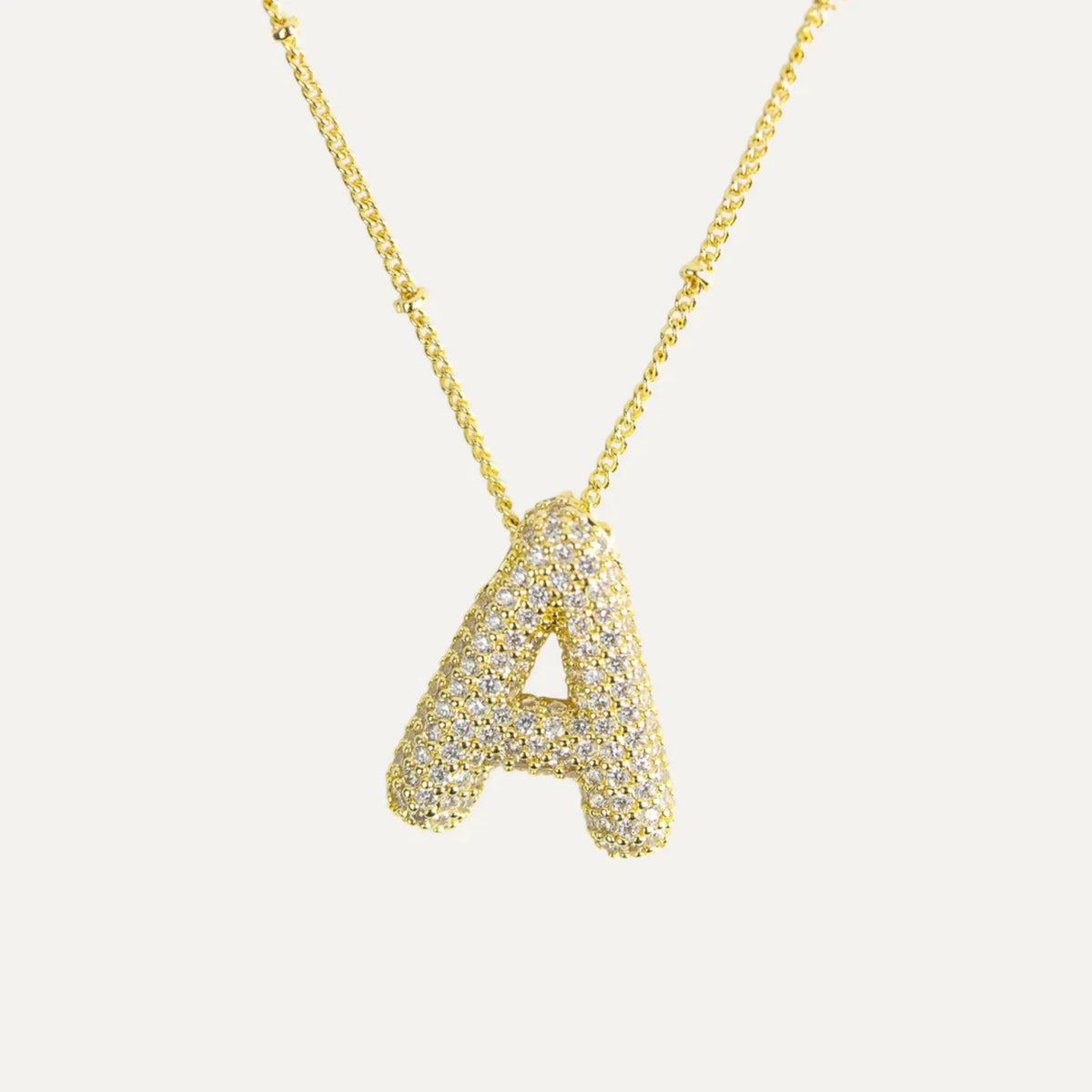Collar con inicial y circonita en plata 925 hipoalergénica