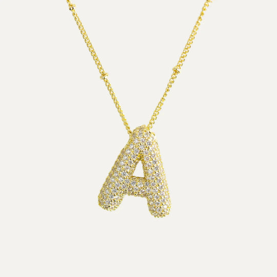 Collar con inicial y circonita en plata 925 hipoalergénica