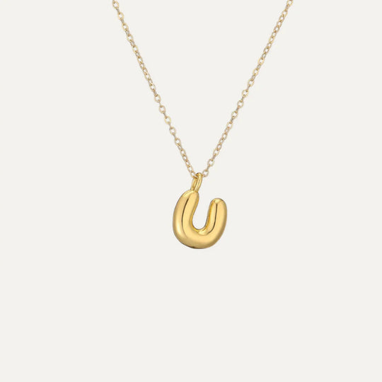 Mini Bubble necklace with one initial in 925 sterling silver (21)