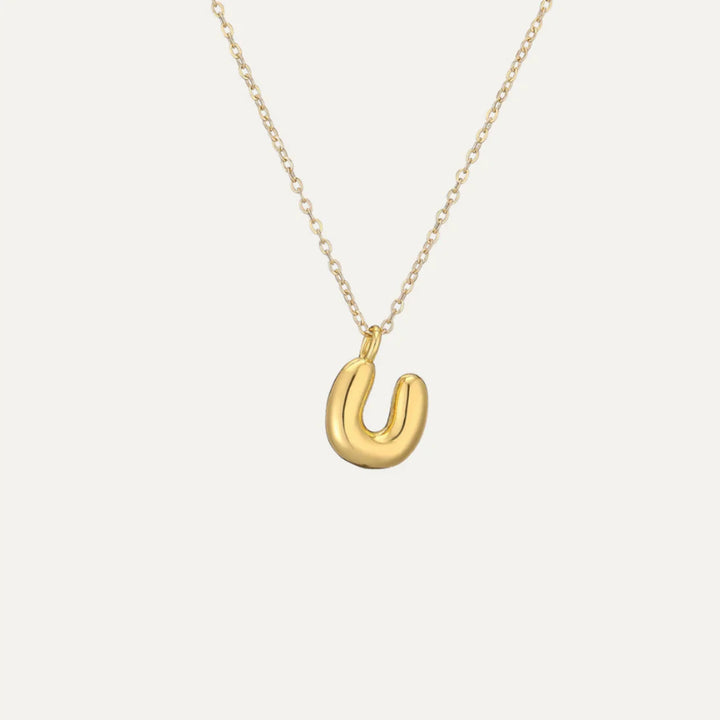 Mini Bubble necklace with one initial in 925 sterling silver (21)