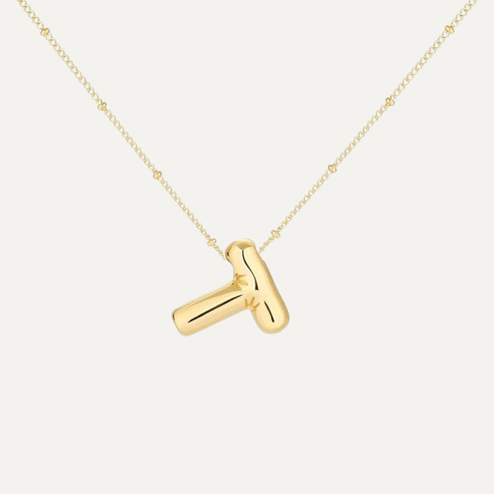Necklace with one bubble-style initial in 925 sterling silver (21)