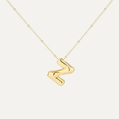 Collar inicial globo - cadena ajustable plata 925 (27)