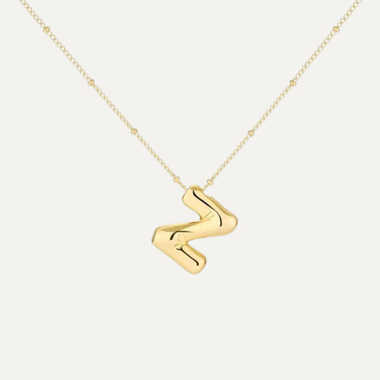 Bubble initial necklace - adjustable 925 sterling silver chain (27)