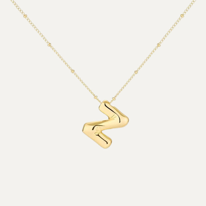Bubble initial necklace - adjustable 925 sterling silver chain (27)