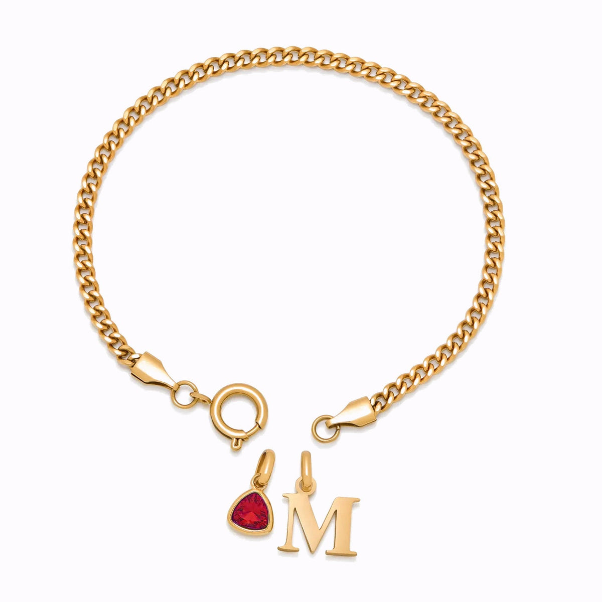 Pulsera Iniciales con Piedra de Aniversario