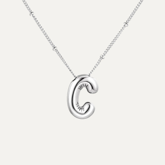 Bubble initial necklace - pendant size (30)