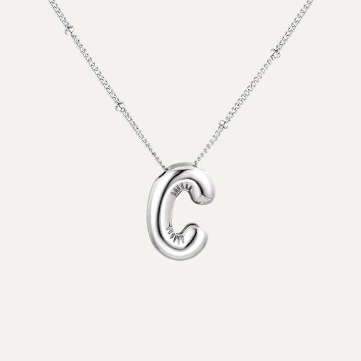Bubble initial necklace - pendant size (30)