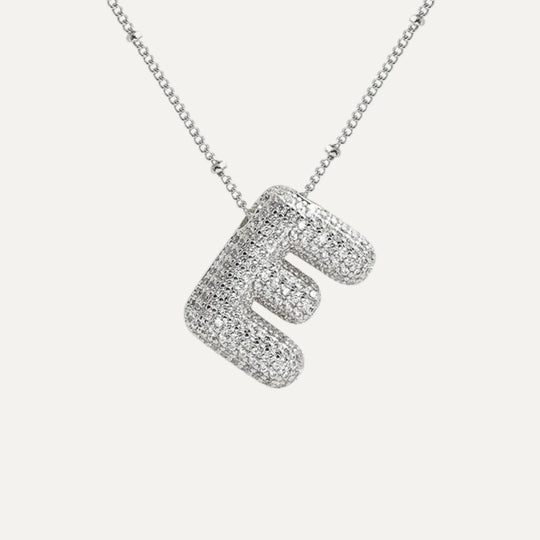 Collar inicial con circonita - tamaño de la pieza (31)