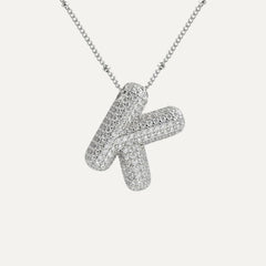 Collar inicial con circonita - perfecto para regalo (37)