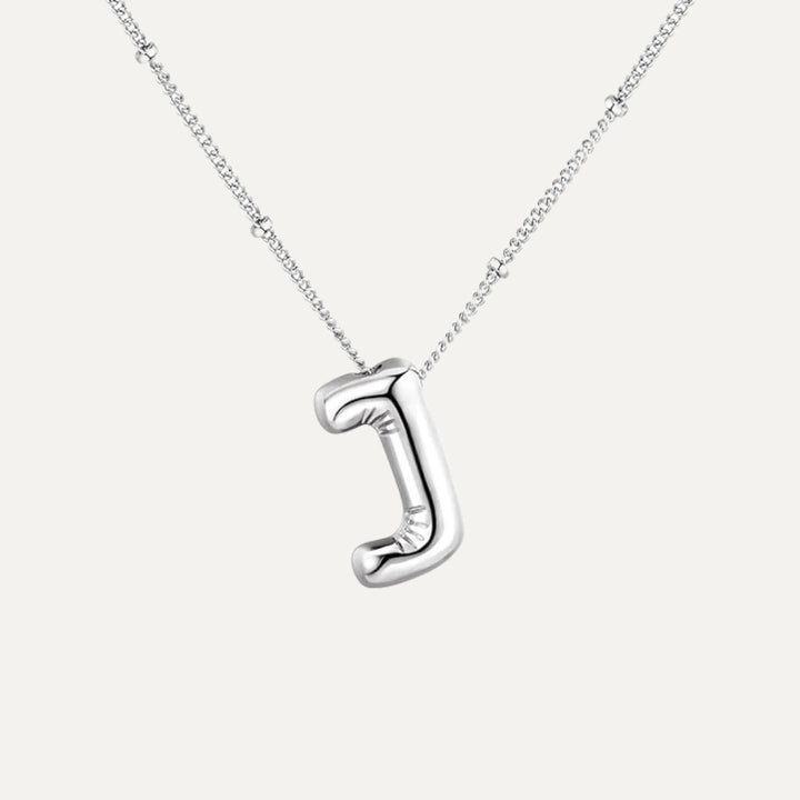 Bubble initial necklace in 925 sterling silver - hypoallergenic (37)