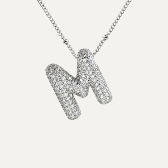 Collar inicial circonita - cadena de plata 925 (39)