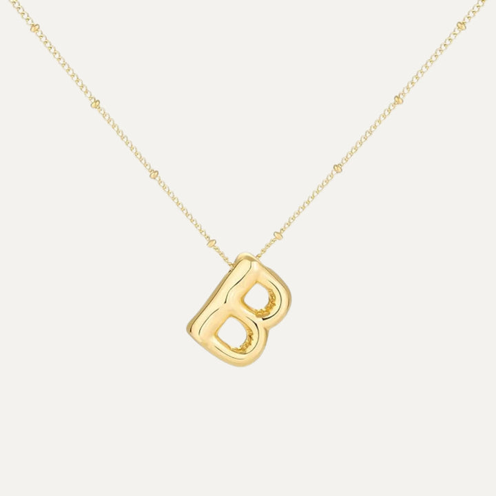 Bubble initial necklace - front view