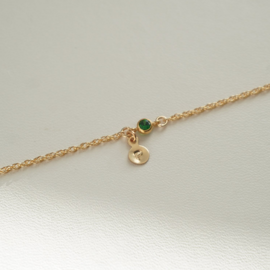 Personalized bracelet with initials and birthstone Liora Madrid