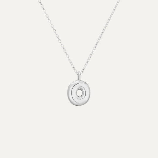 Mini Bubble necklace with one initial in 925 sterling silver (41)