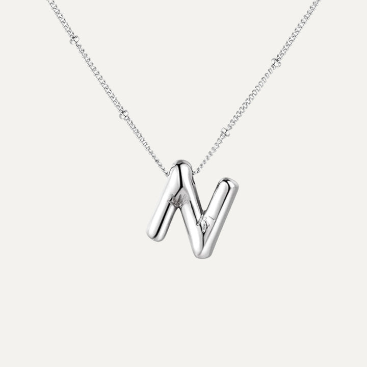 Necklace with one bubble-style initial in 925 sterling silver (41)