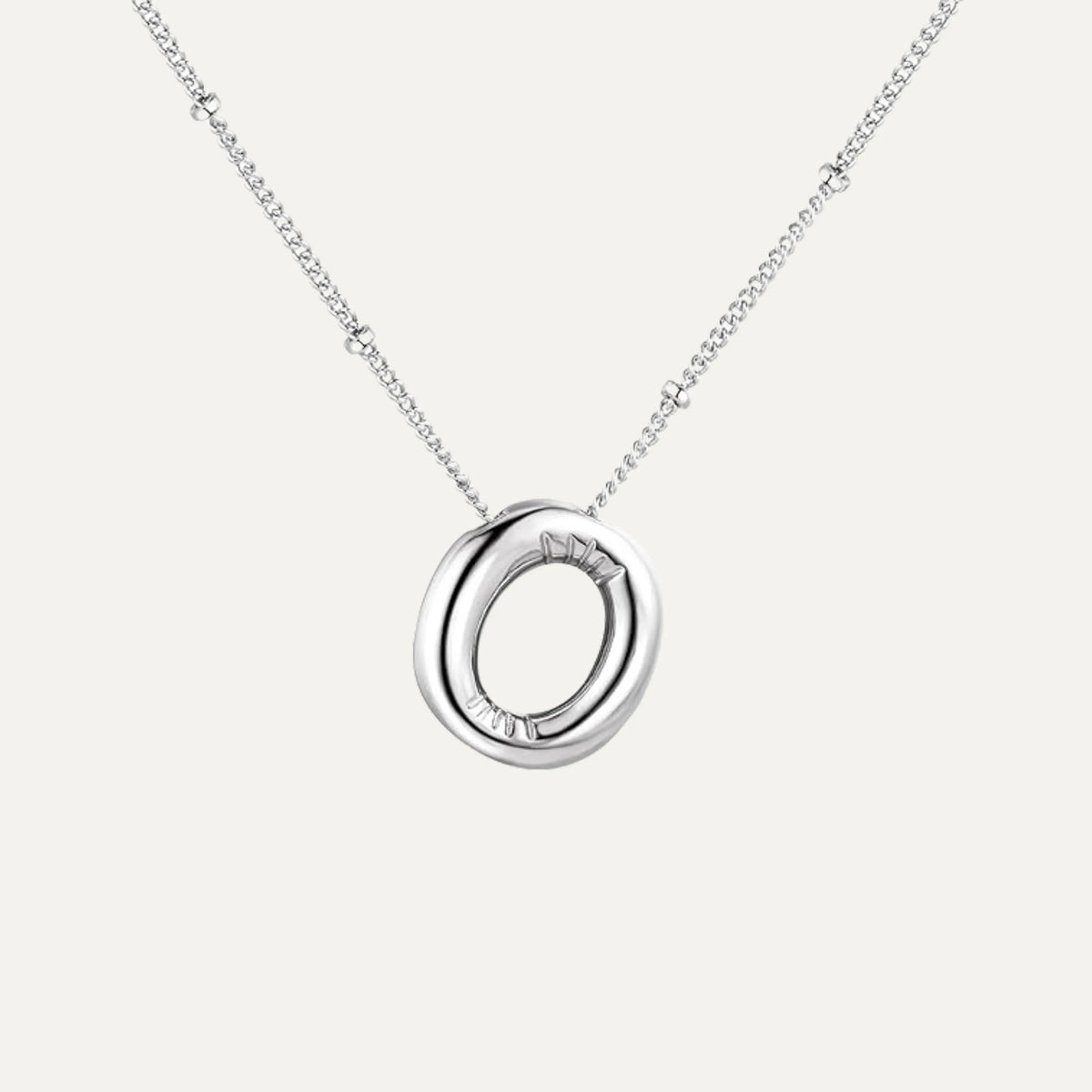 Detail of the bubble initial, hypoallergenic 925 sterling silver (42)