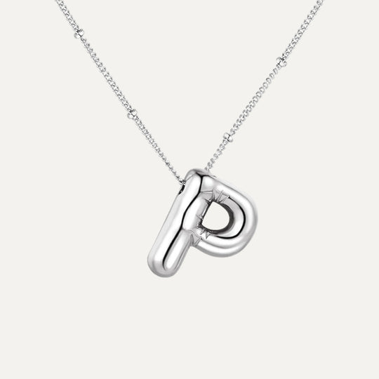 Bubble initial necklace - front view (43)
