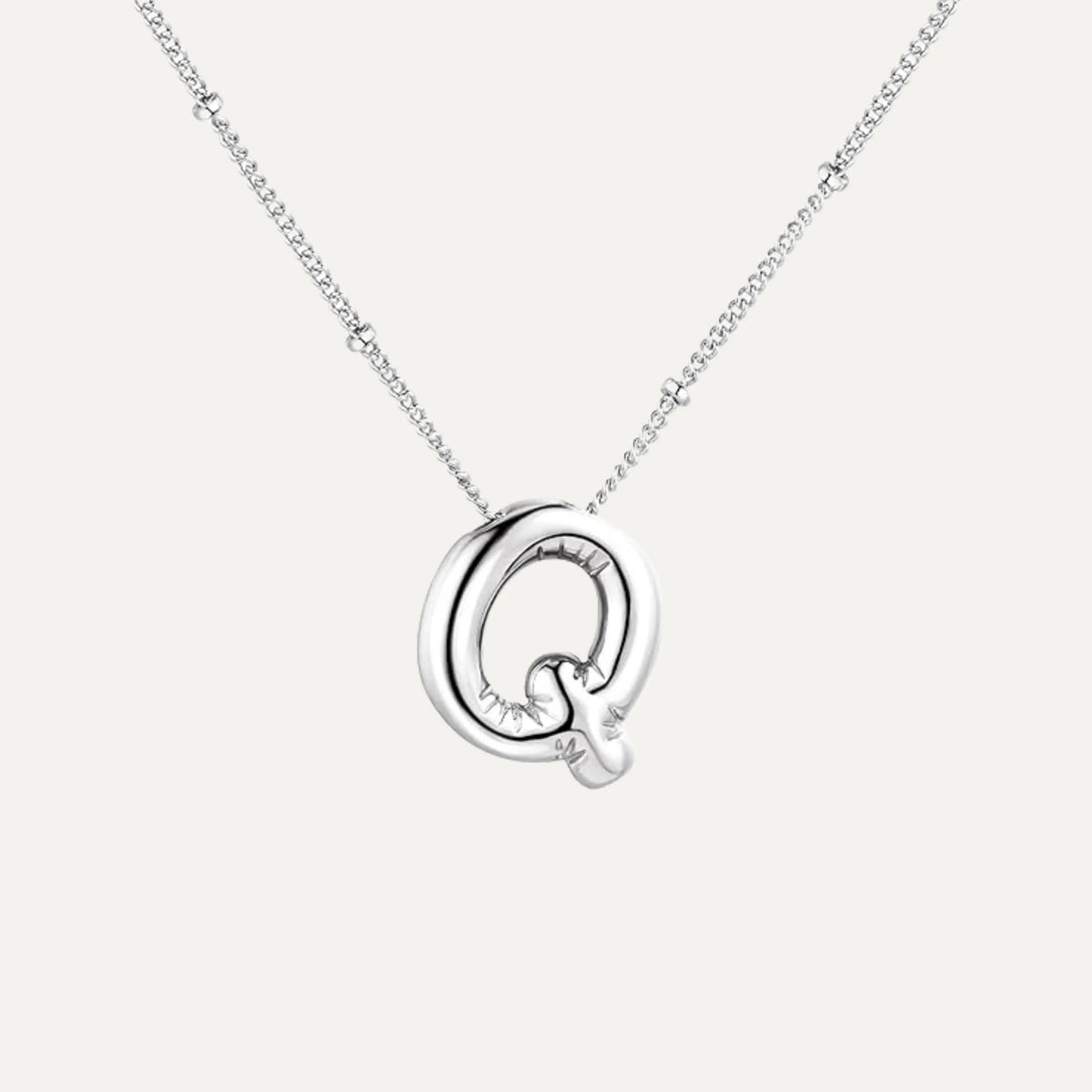 Bubble initial necklace - side view (44)
