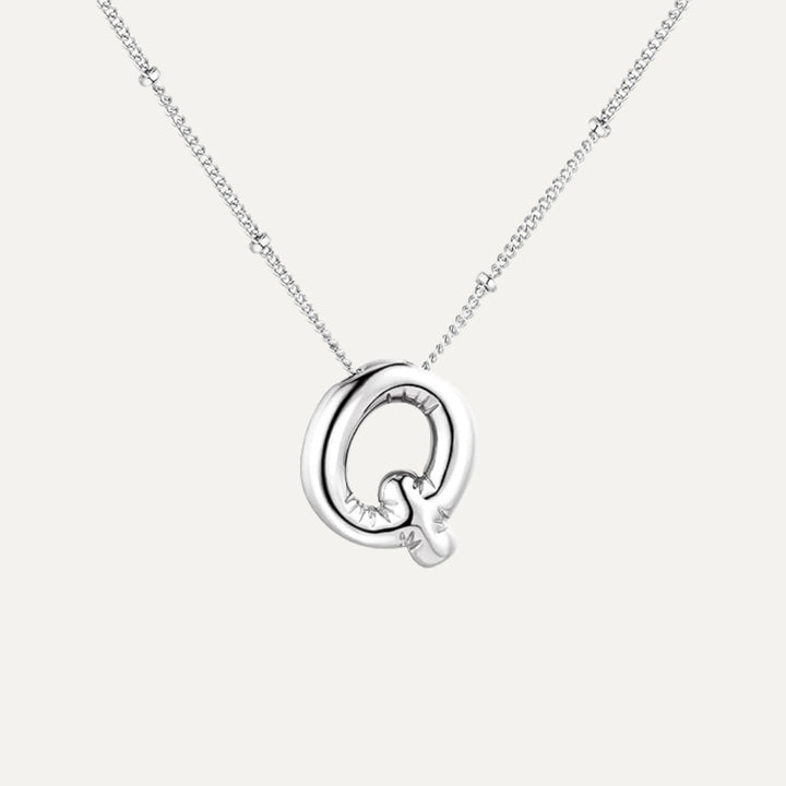 Bubble initial necklace - side view (44)