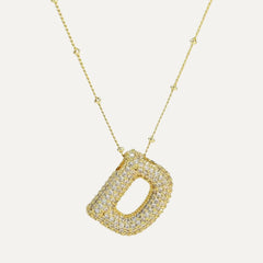 Collar inicial circonita - vista lateral
