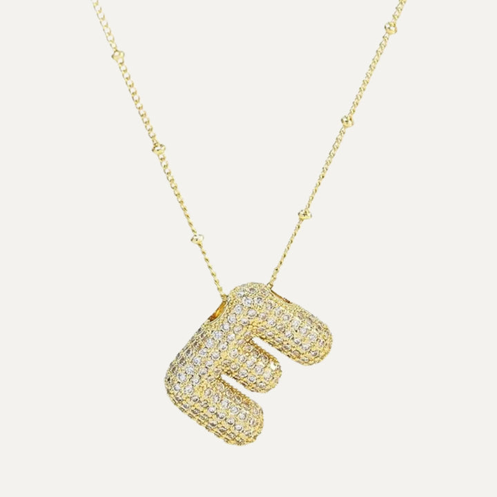 Collar inicial circonita - cadena ajustable plata 925