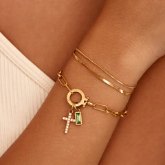Pulsera Paperclip - cadena eslabonada plata 925