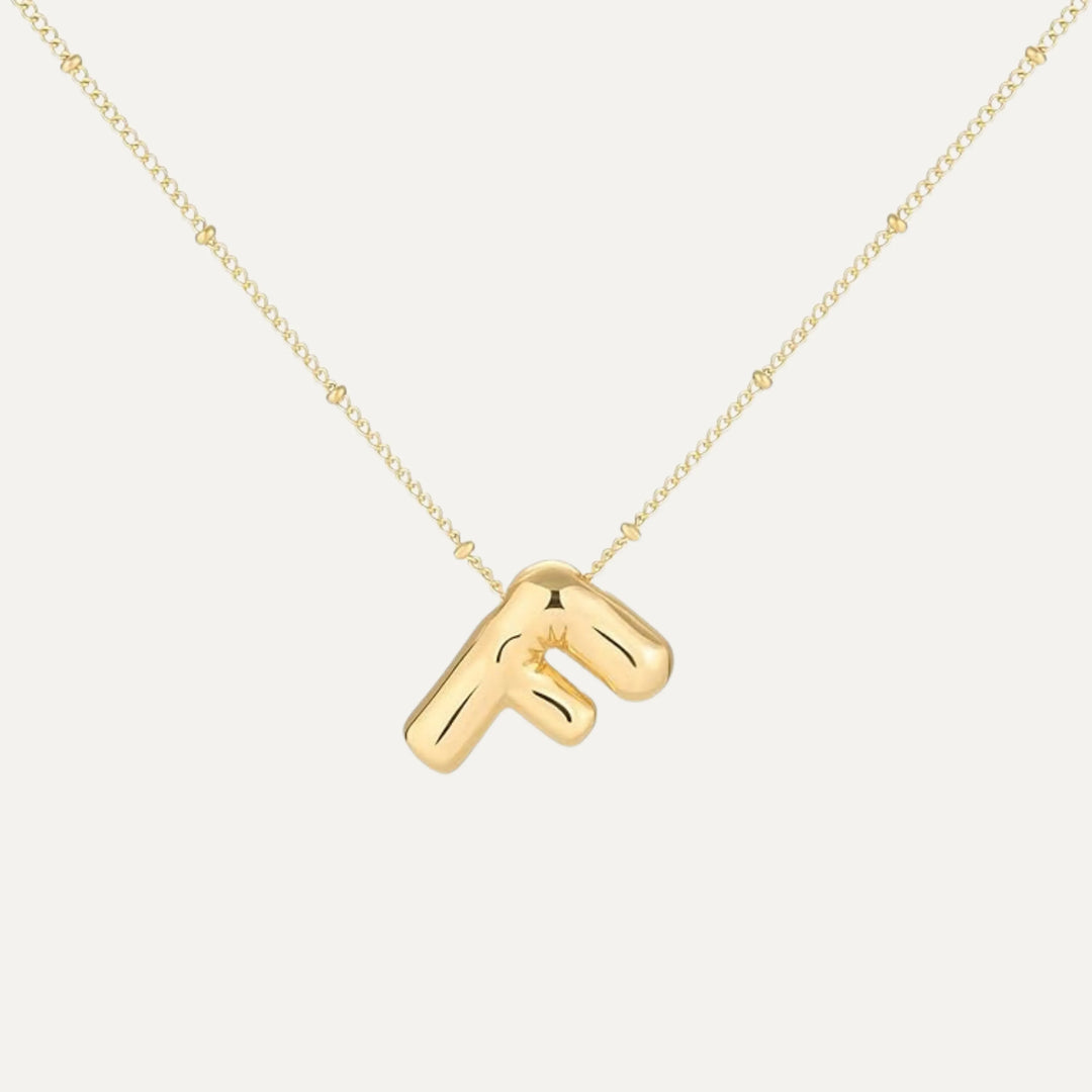 Collar inicial globo - cadena ajustable plata 925