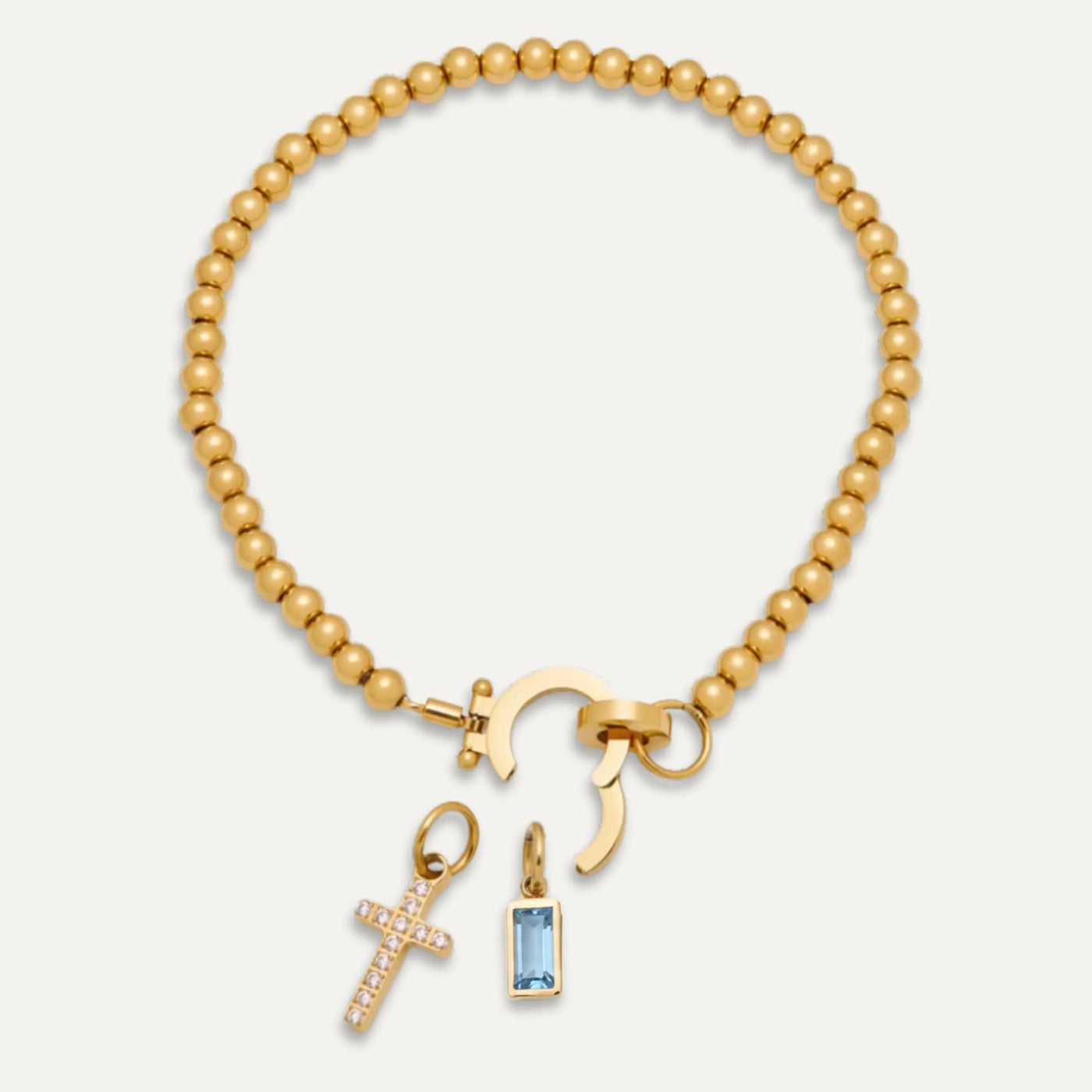 Pulsera Pearl con Iniciales y Piedra de Aniversario