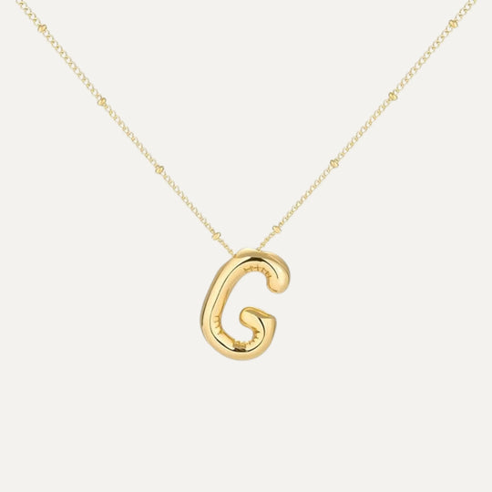 Bubble initial necklace - clasp detail