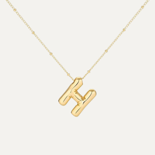 Bubble initial necklace - top view