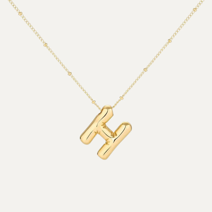 Bubble initial necklace - top view
