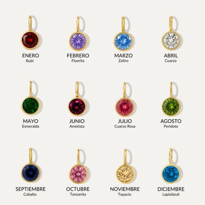 Collar de Iniciales con Piedra de Aniversario