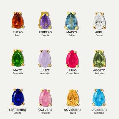 Collar de Iniciales Bubble con Piedra de Aniversario