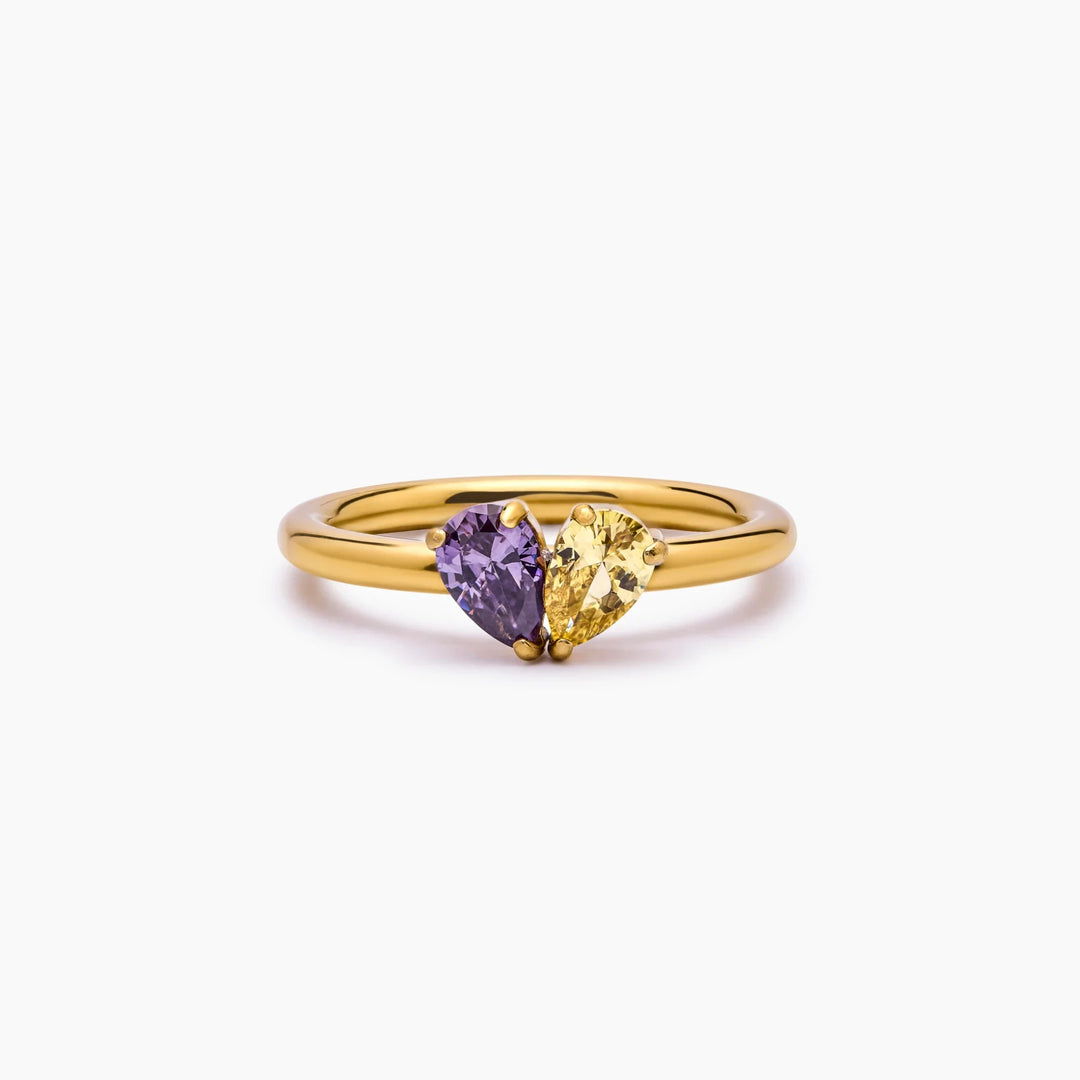 Anillo Piedras de Aniversario Corazón