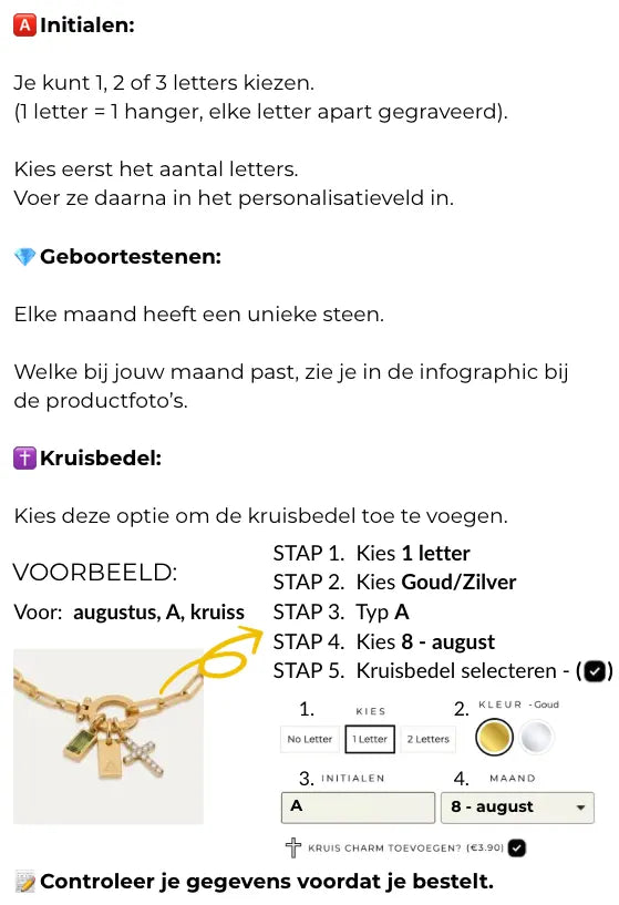 Hoe personaliseer ik mijn armband?
