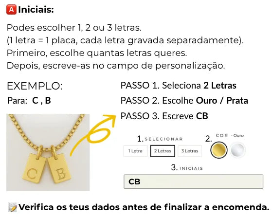 Como personalizo meu colar?