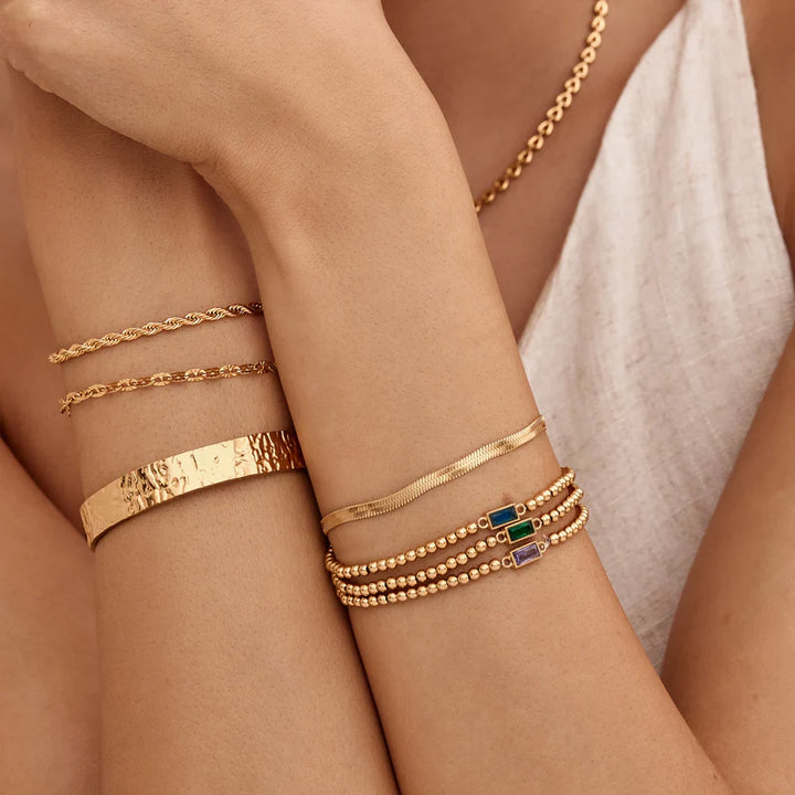 Pulsera birthstone - acabado plata