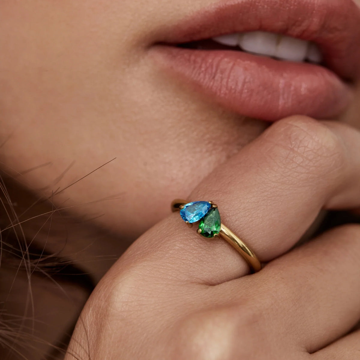 Anillo Piedras de Aniversario Corazón